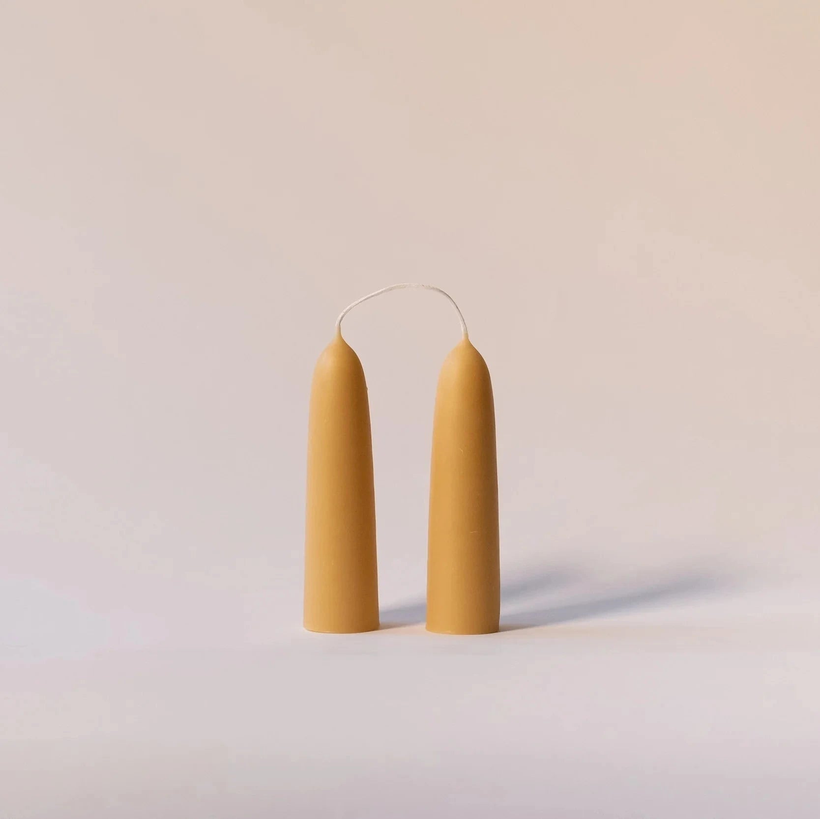 Beeswax Wide Taper Candles Natural Small