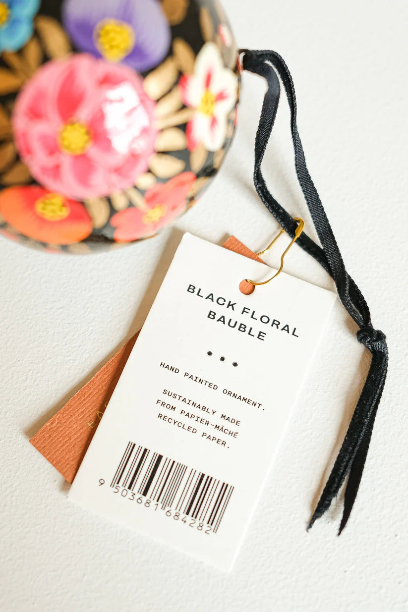 Black Floral Bauble