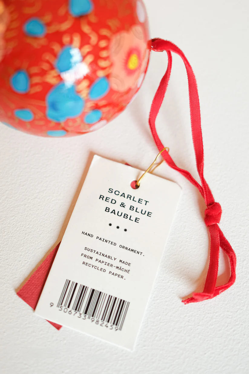 Scarlet Red & Blue Bauble
