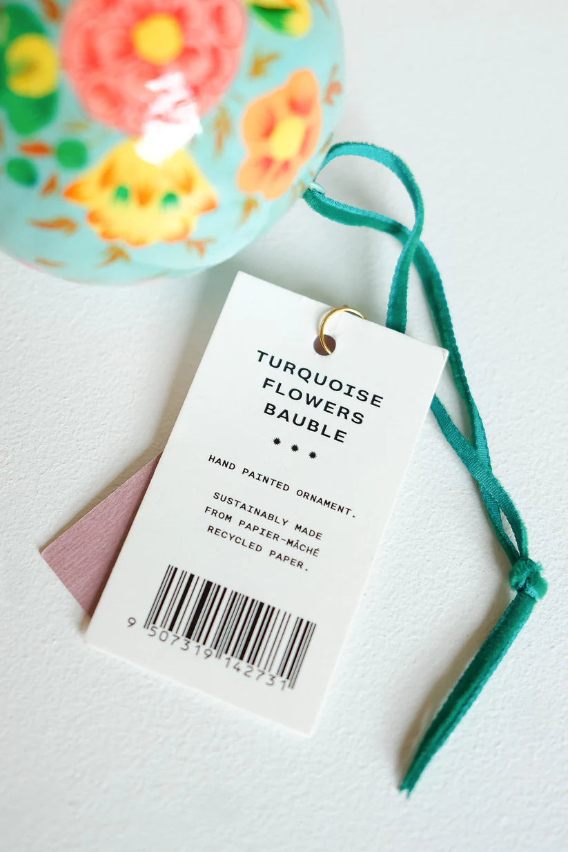 Turquoise Flowers Bauble