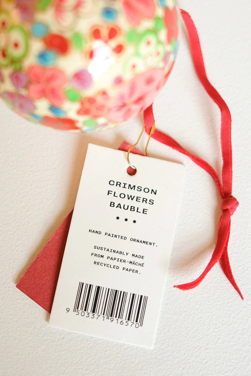 Crimson Flowers Bauble