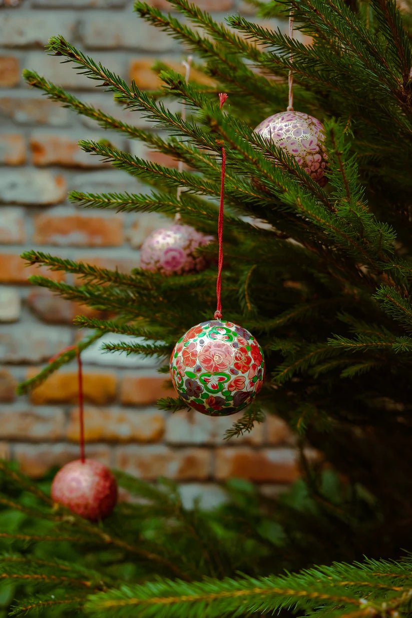 Crimson Flowers Bauble