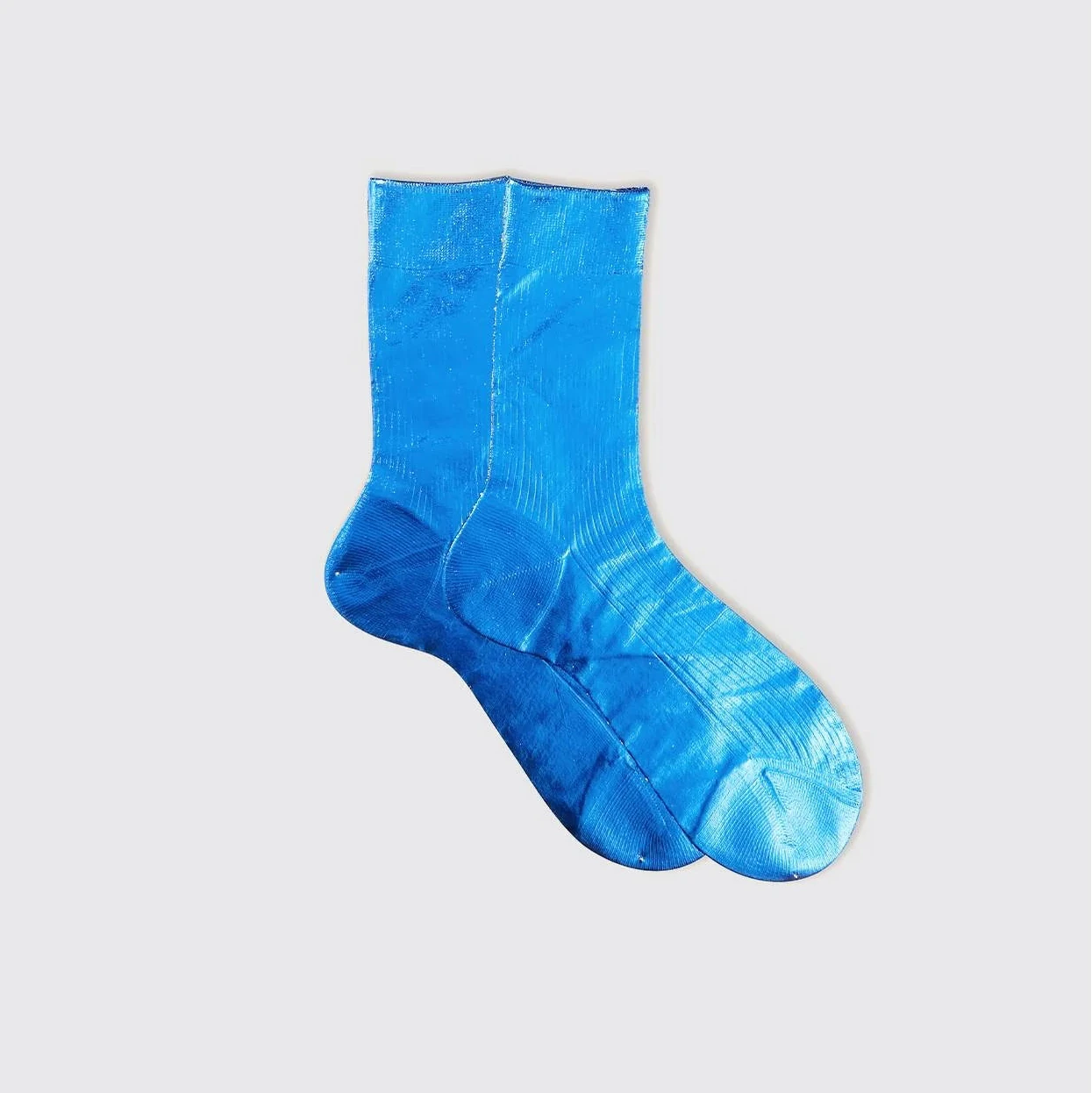 One Ribbed Laminated Socks Cielo