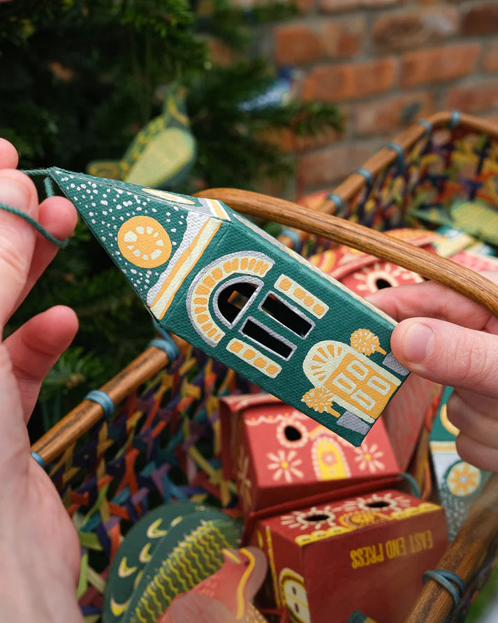 Blue Winter Steeple Ornament