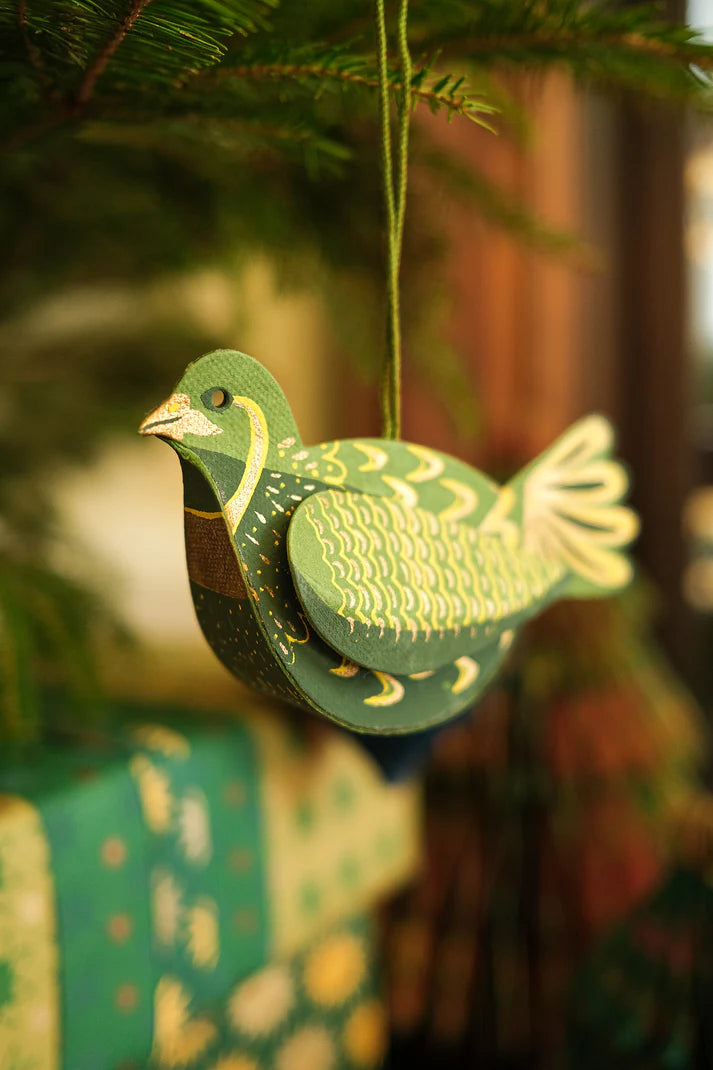 Green Partridge Ornament