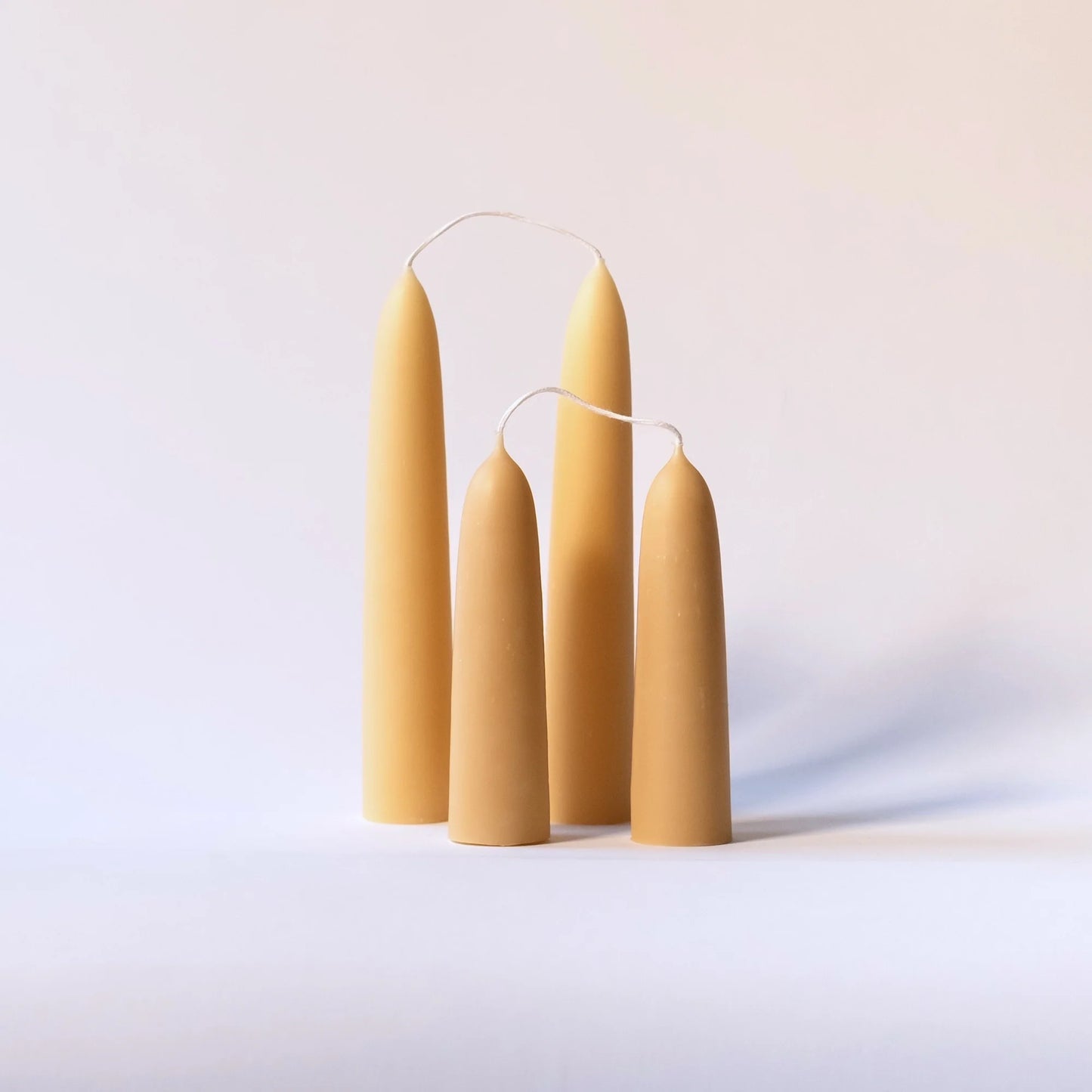 Beeswax Wide Taper Candles Natural Small