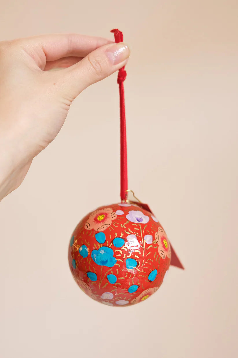Scarlet Red & Blue Bauble