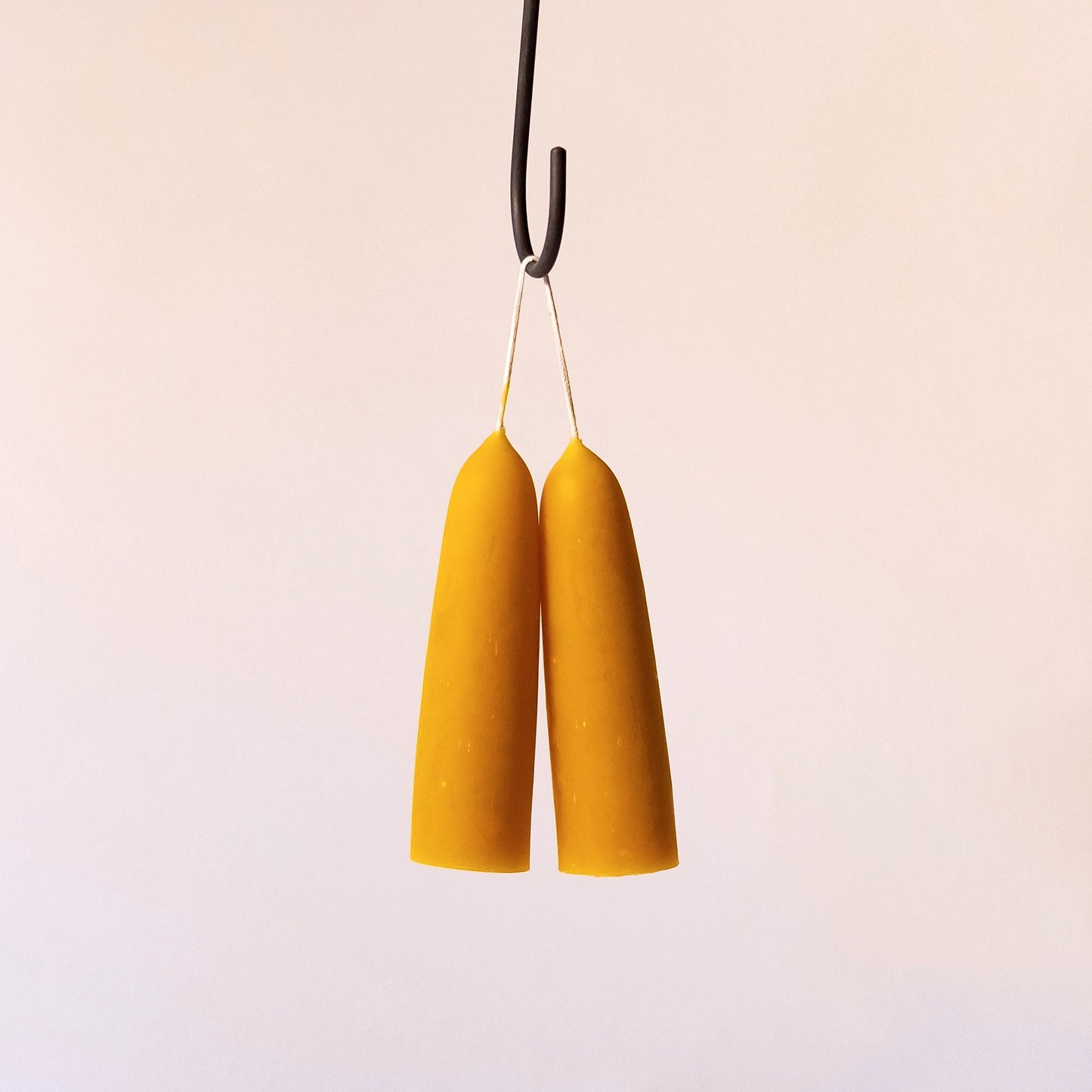 Beeswax Wide Taper Candles Vibrant Gold Small