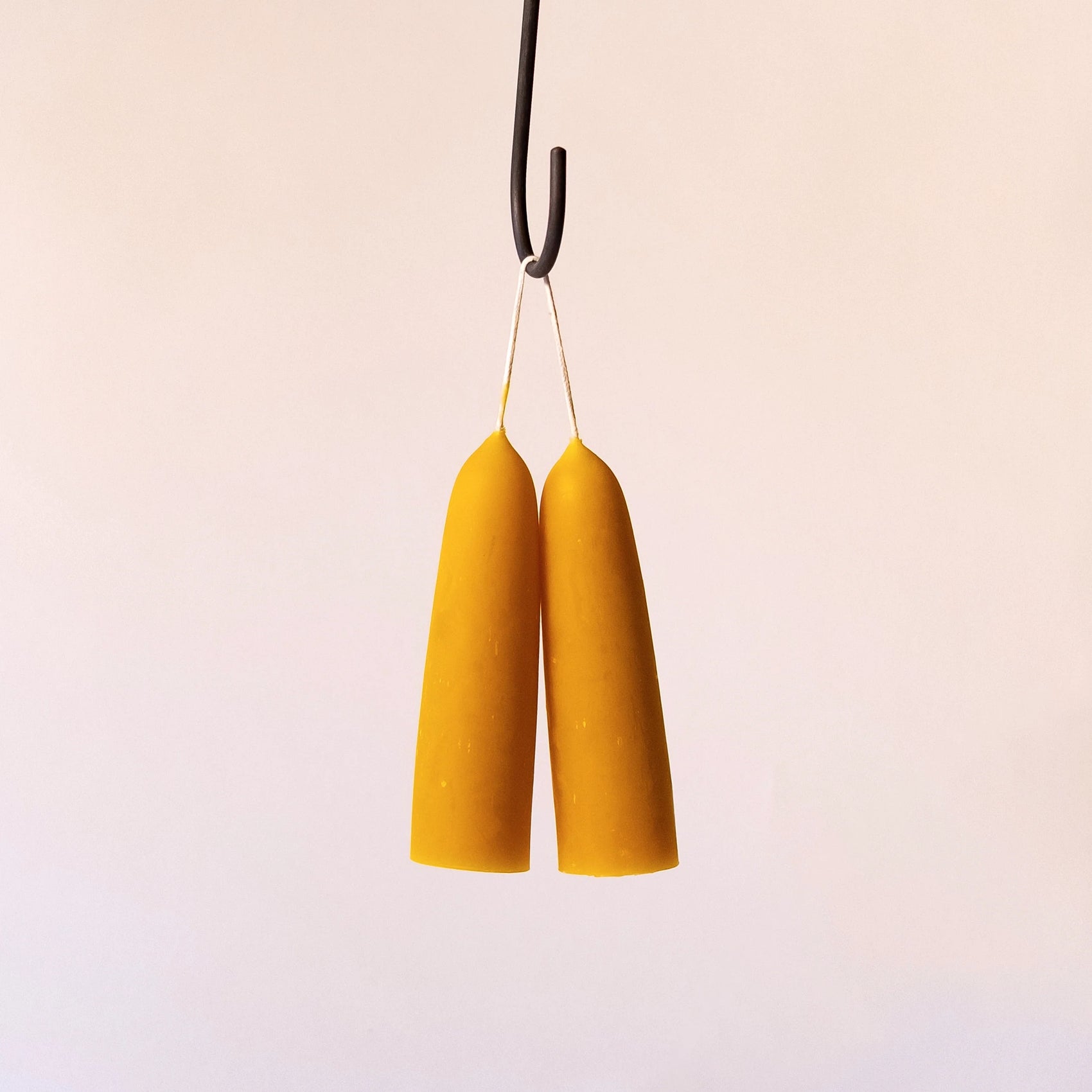 Beeswax Wide Taper Candles Vibrant Gold Small