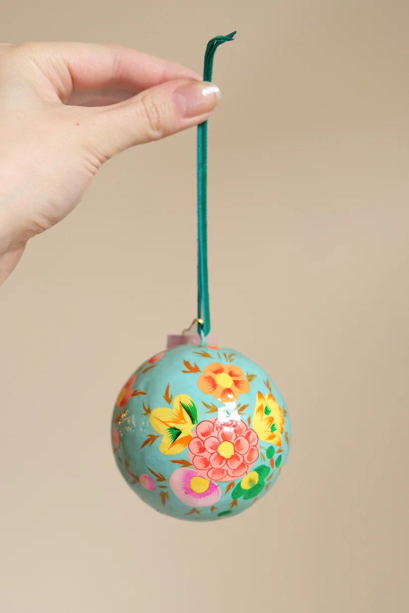 Turquoise Flowers Bauble