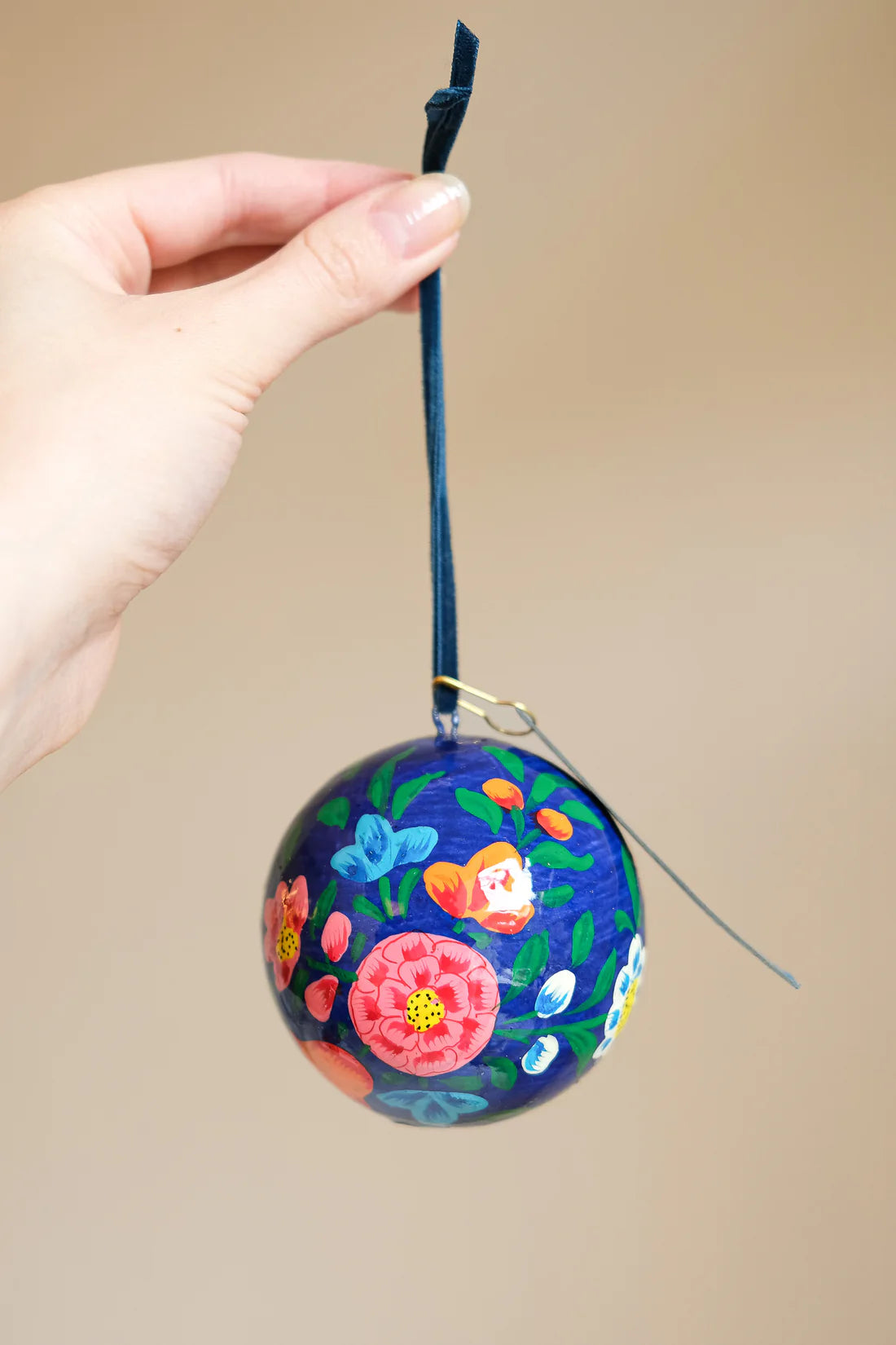 Dark Blue Blossoms Bauble