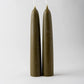 Beeswax Wide Taper Candles Green Tea Large
