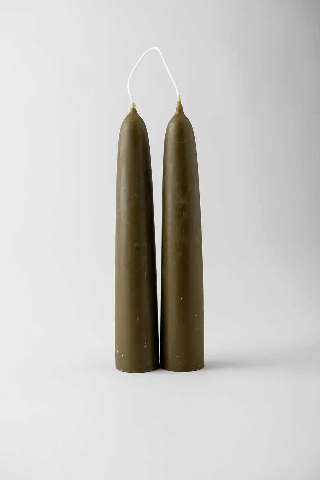 Beeswax Wide Taper Candles Green Tea Large